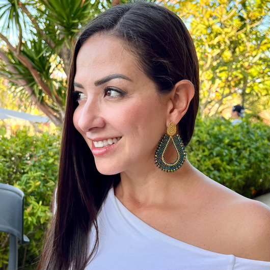 Solano Earrings deep green