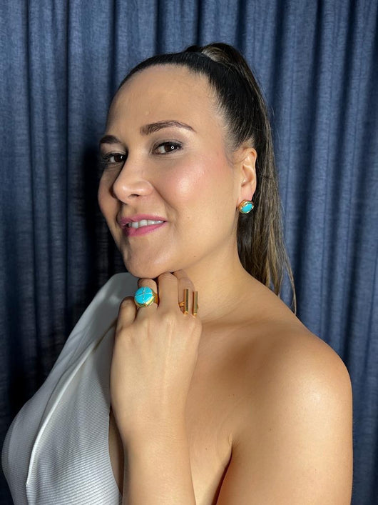 Capurgana Studs Turquoise BIG