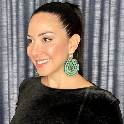 Solano Earrings green and blue