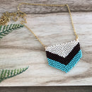 Nacao necklace white, maroon, aqua