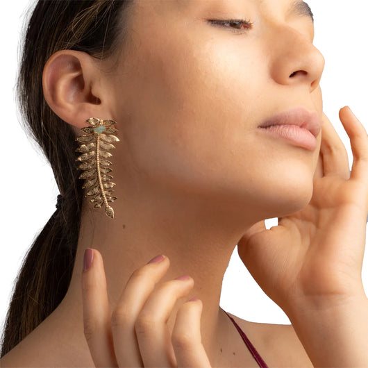 Flor de cana emerald earrings