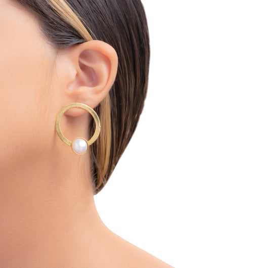 Oviedo perla gold earrings