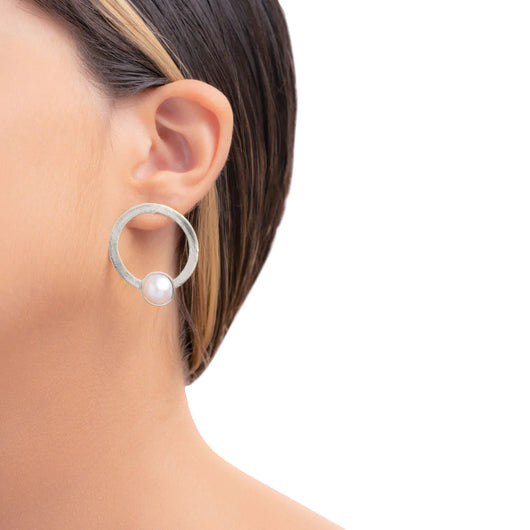 Oviedo perla silver earrings